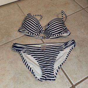 Navy & white Stripes bikini